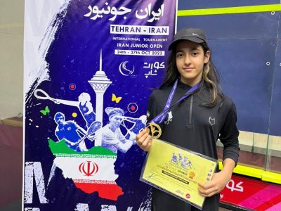سانای اسدی مدال طلای مسابقات بین المللی اسکواش ایران جونیور کمتر از ۱۳ سال را از آن خود کرد.