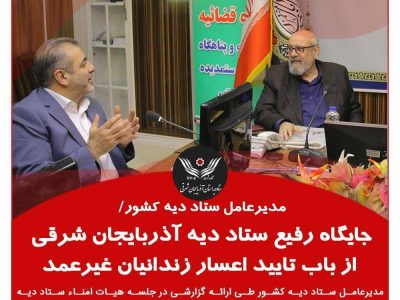 جایگاه رفیع ستاد دیه آذربایجان شرقی از باب تایید اعسار در بین سایر استانها