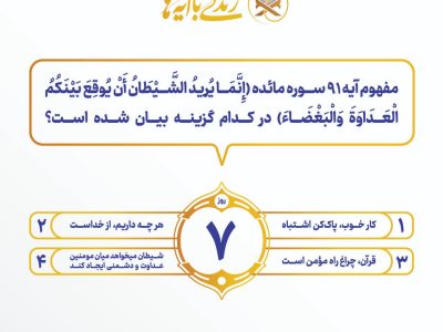 اعلام سوال روز هفتم مسابقه پیامکی زندگی با آیه ها با جوایز یک میلیون تومانی