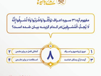 اعلام روز هشتم مسابقه زندگی با آیه ها با جوایز یک میلیون تومانی