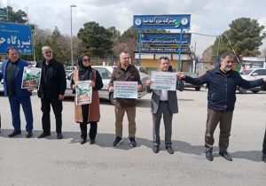 حضور دکتر رحیمی و مدیرکل ورزش و جوانان و جامعه ورزشی ولایتمدار استان در مقابل نیروگاه حرارتی برق تبریز