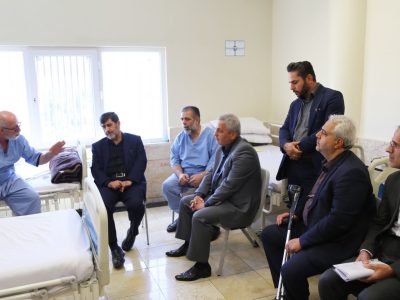عیادت و تجلیل از جانبازان بستری در بیمارستان فجر تبریز به مناسبت هفته دفاع مقدس