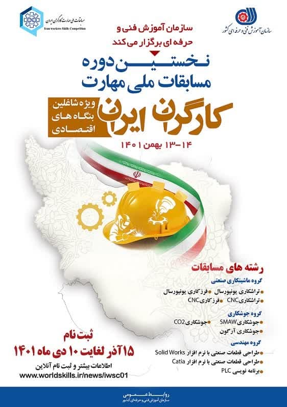 مدیرکل آموزش فنی و حرفه ای استان آذربایجان شرقی خبر داد: برگزاری نخستین دوره مسابقات ملی مهارت کارگران ایران ویژه شاغلین بنگاههای اقتصادی