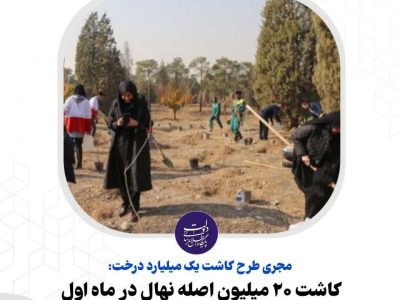 کاشت ۲۰ میلیون اصله نهال در ماه اول اجرای طرح کاشت یک میلیارد درخت