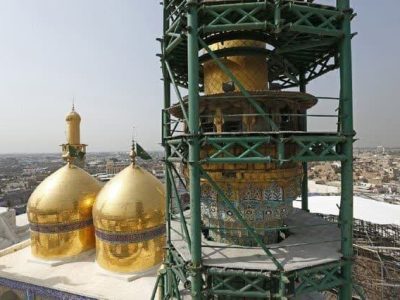 انجام پیچیده ترین طرح مقاوم سازى و رفع انحناى مناره سیصد ساله بارگاه امامین کاظمین (ع)