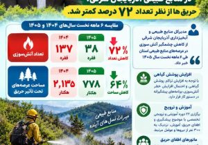 کاهش ۶۴ درصدی سطح حریق در عرصه‌های منابع طبیعی آذربایجان شرقی